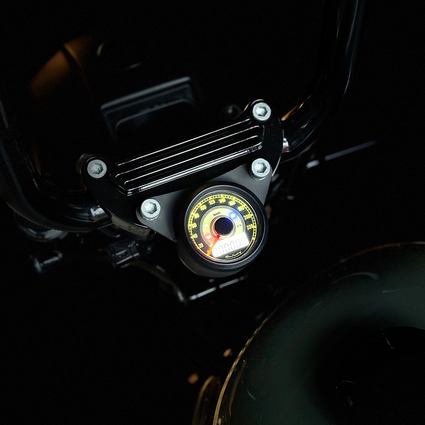 取りつけサポート付き!48mm レトロフェイス インジケーター付きスピードメーター